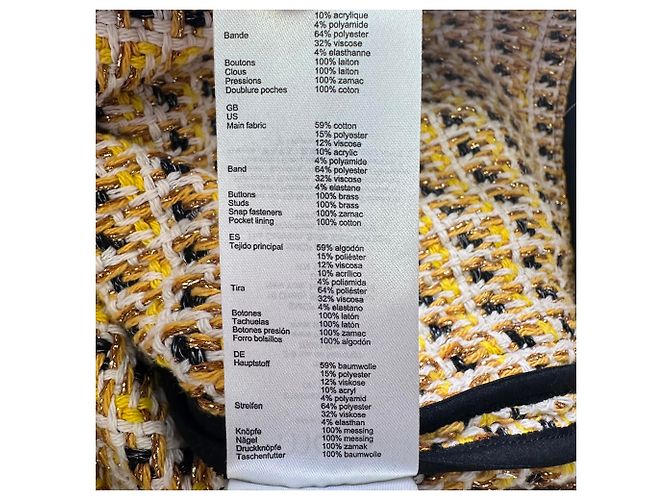 Maje Tweed Pattern Blazer in Yellow Polyester - view 6