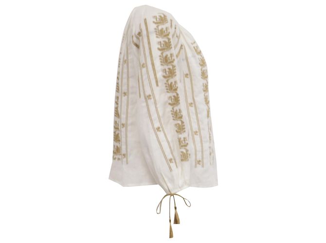 Blouse brodée Nili Lotan en ramie blanche - vue 3