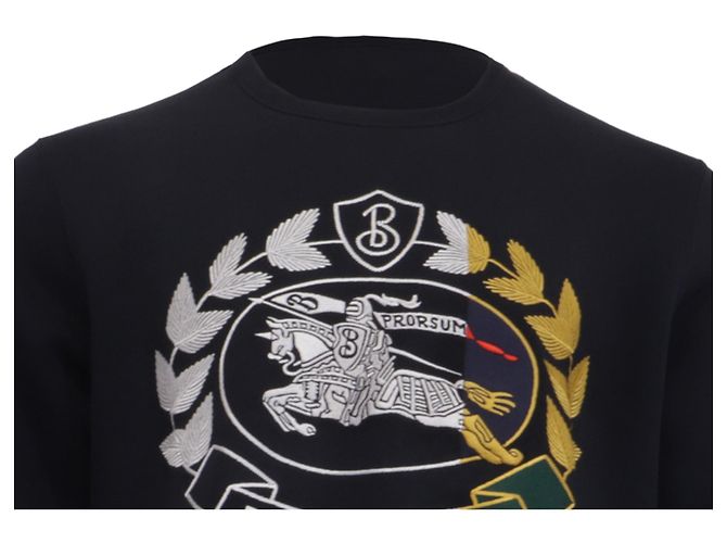 Burberry Renshaw bestickter Sweatshirt aus dunkelblauer Baumwolle Marineblau - Ansicht 2