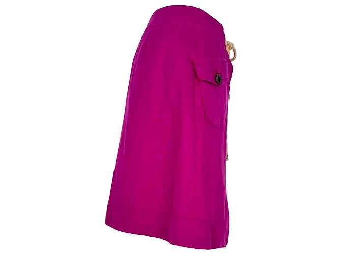 Minifalda con lazada See by Chloé en lino rosa - vista 2