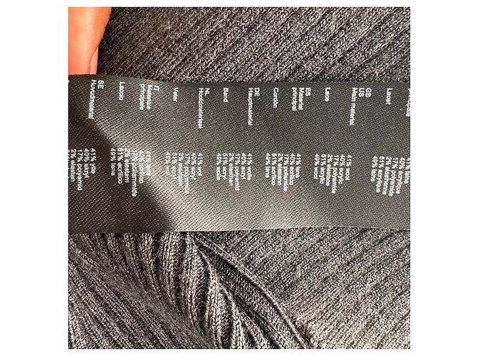 Maje Mini-Kleid aus Rippstrick in grauer Wolle - Ansicht 7