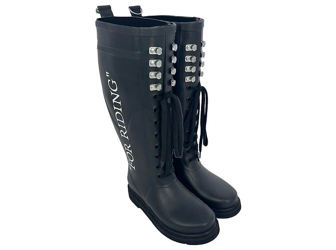 Off White Botas altas Off-White en PVC negro - vista 6