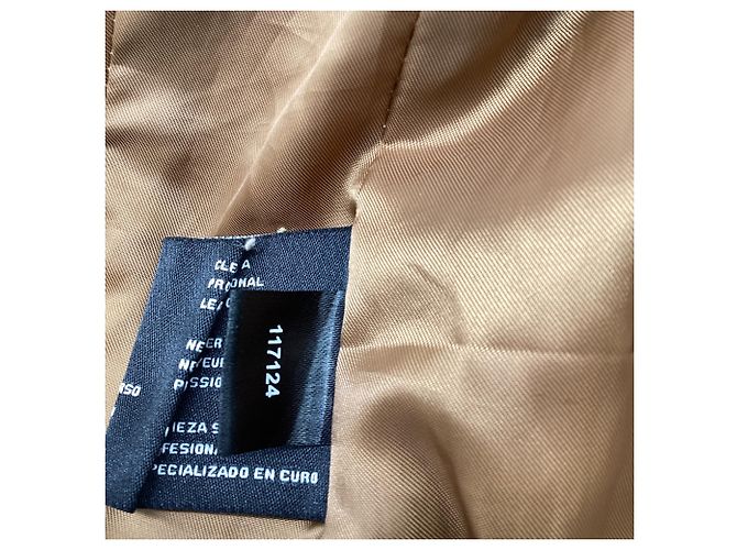 Giacca Biker Michael Kors in pelle Tan Brown Marrone Beige - vista 8