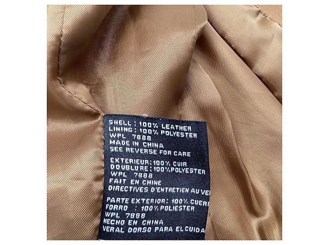 Giacca Biker Michael Kors in pelle Tan Brown Marrone Beige - vista 9