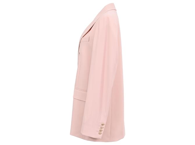 Max Mara Studio Double-Breasted Blazer in Pink Wool - view 2