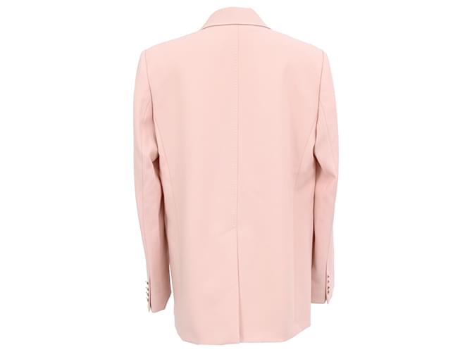 Max Mara Studio Double-Breasted Blazer in Pink Wool - view 3