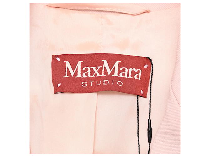 Max Mara Studio Double-Breasted Blazer in Pink Wool - view 5