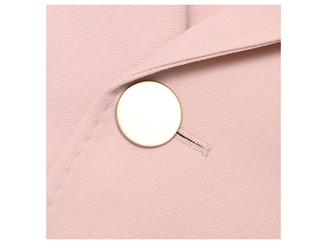 Max Mara Studio Double-Breasted Blazer in Pink Wool - view 9