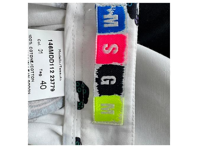 Falda con estampado gráfico MSGM en poliéster blanco Multicolor - vista 4
