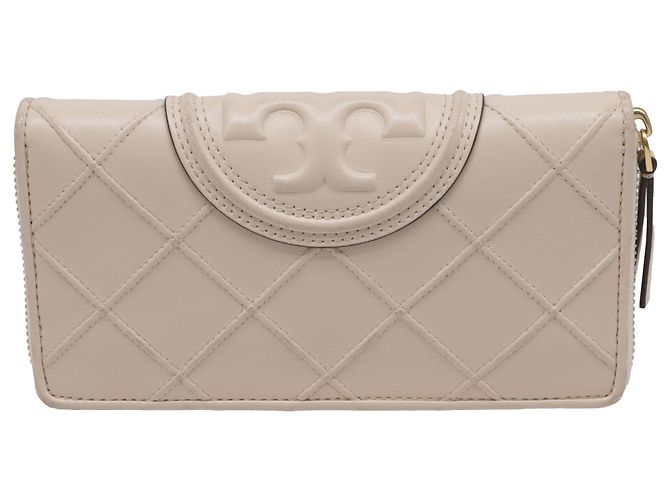 Portafoglio Continental con zip Fleming Soft di Tory Burch in pelle Nude Marrone Carne - vista 4