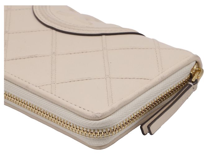 Portafoglio Continental con zip Fleming Soft di Tory Burch in pelle Nude Marrone Carne - vista 5