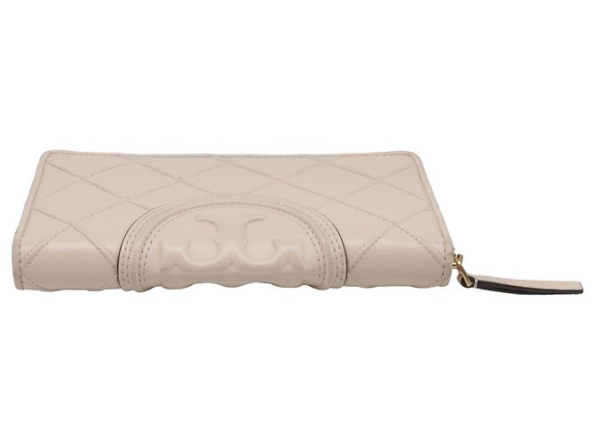 Portafoglio Continental con zip Fleming Soft di Tory Burch in pelle Nude Marrone Carne - vista 7