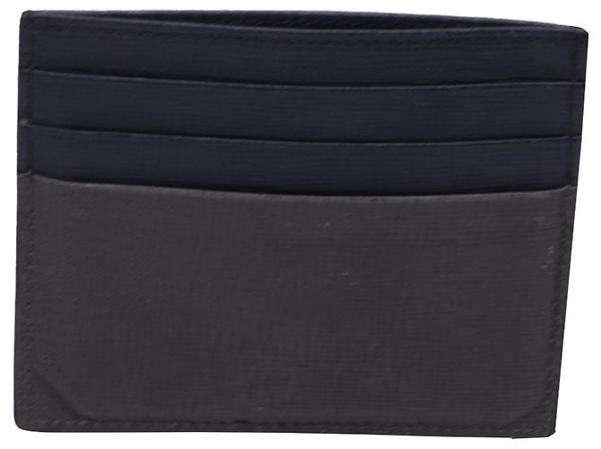Fendi Monster Card Holder in Grey Leather Blue Light blue - view 3
