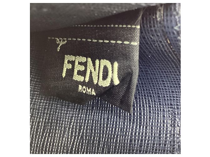 Fendi Monster Card Holder in Grey Leather Blue Light blue - view 8