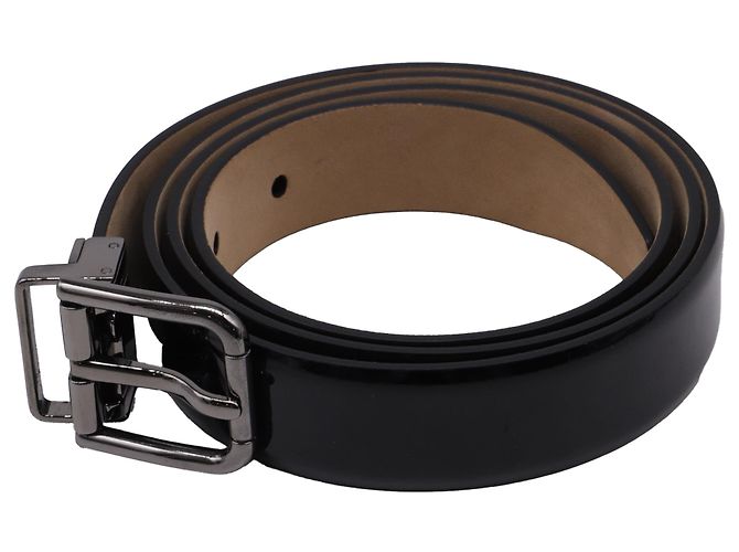 Cintura classica con fibbia Dolce & Gabbana in pelle nera Nero - vista 2