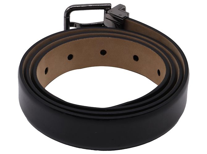 Cintura classica con fibbia Dolce & Gabbana in pelle nera Nero - vista 3