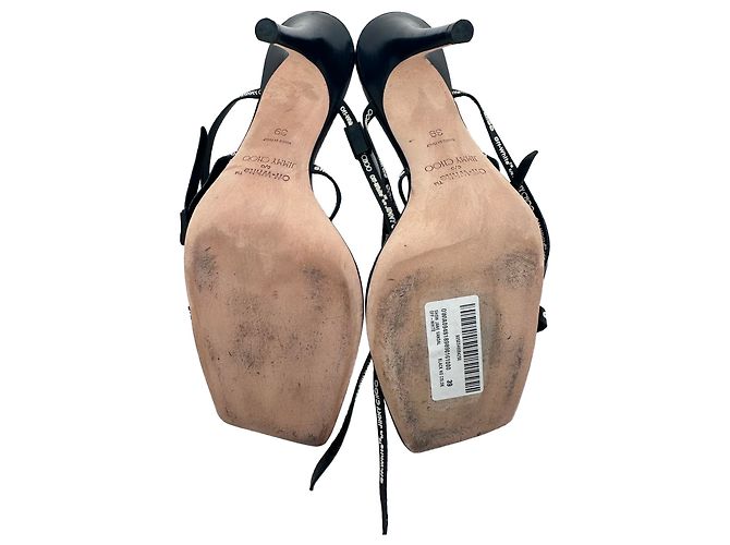 Jimmy Choo x Off-White Jane 100 Stiletto in pelle nera Nero - vista 10