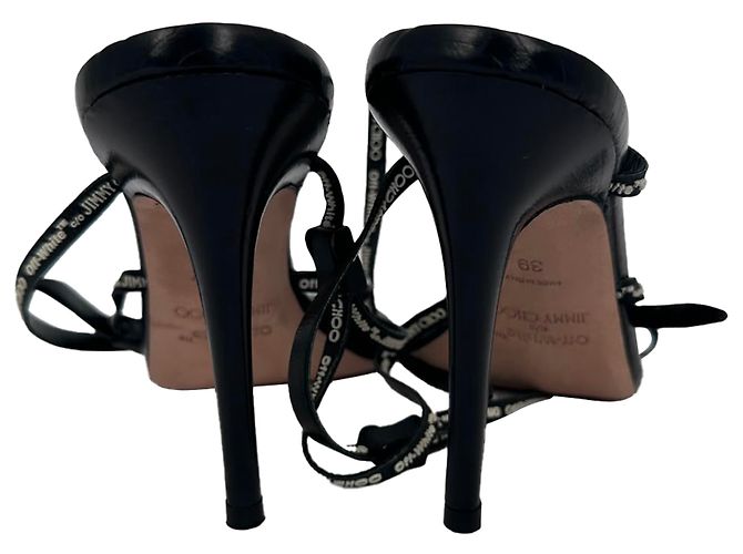 Jimmy Choo x Off-White Jane 100 Stiletto in pelle nera Nero - vista 13