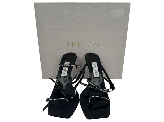 Jimmy Choo x Off-White Jane 100 Stiletto in pelle nera Nero - vista 14