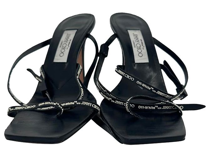 Jimmy Choo x Off-White Jane 100 Stiletto in pelle nera Nero - vista 2