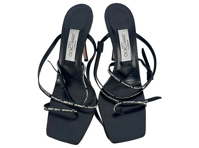 Jimmy Choo x Off-White Jane 100 Stiletto in pelle nera Nero - vista 3