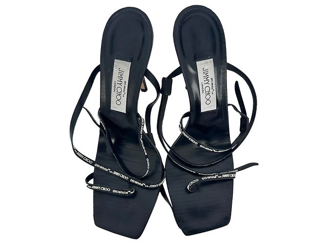 Jimmy Choo x Off-White Jane 100 Stiletto in pelle nera Nero - vista 4