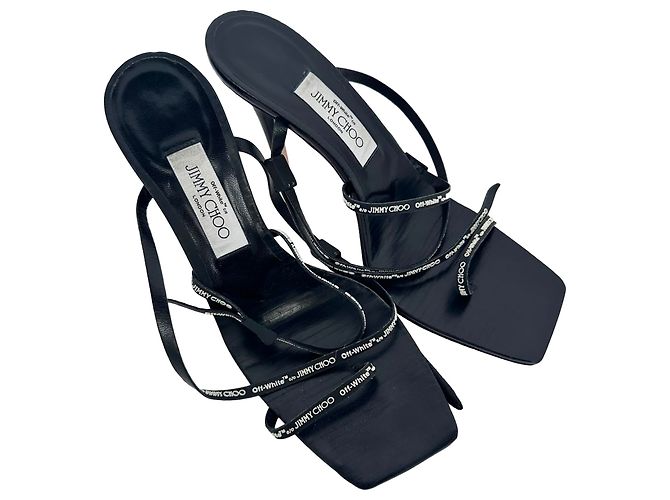 Jimmy Choo x Off-White Jane 100 Stiletto in pelle nera Nero - vista 5