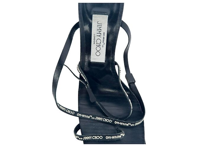 Jimmy Choo x Off-White Jane 100 Stiletto in pelle nera Nero - vista 7