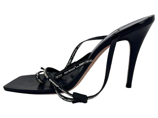 Jimmy Choo x Off-White Jane 100 Stiletto in pelle nera Nero - vista 9