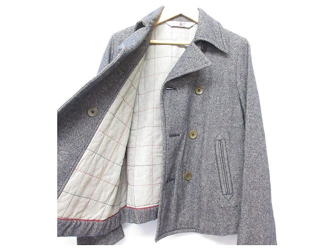 Autre Marque Chaquetón Peacoat de tweed de algodón y lana 45R Azul Azul marino - vista 4