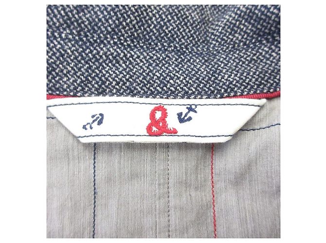 Autre Marque Chaquetón Peacoat de tweed de algodón y lana 45R Azul Azul marino - vista 5