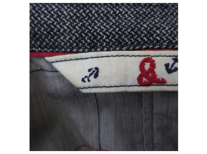 Autre Marque Chaquetón Peacoat de tweed de algodón y lana 45R Azul Azul marino - vista 9