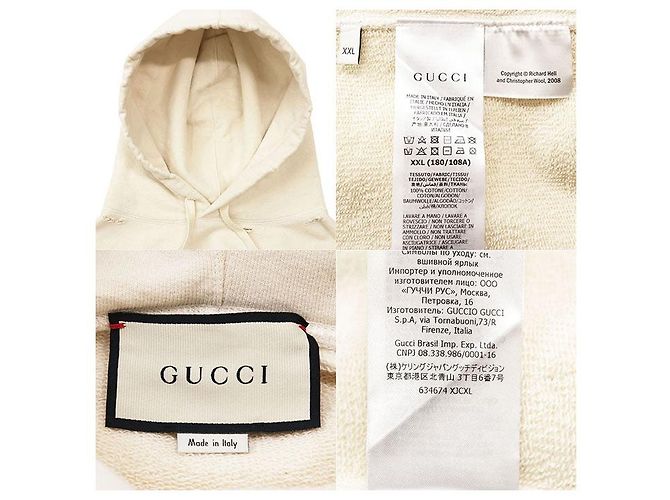 Sudadera de algodón Gucci thank/think PSYCHOPTS Beige Crudo - vista 10