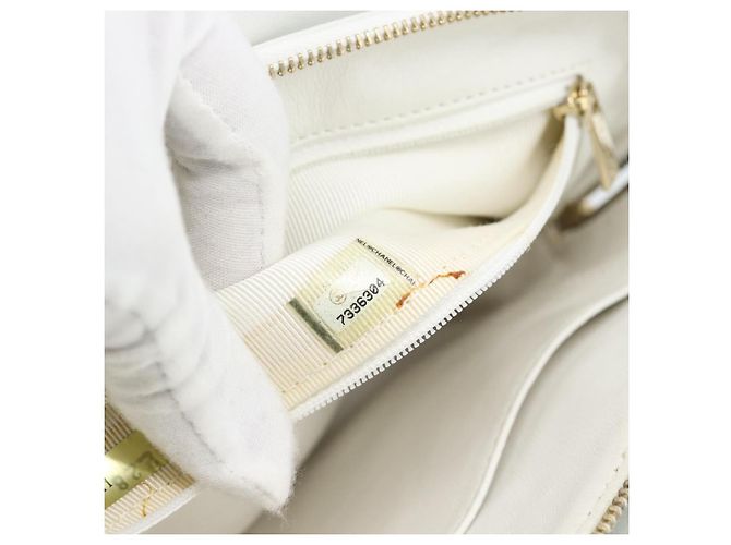 CHANEL Hand Bag Lamb Skin White Gold CC - vista 11