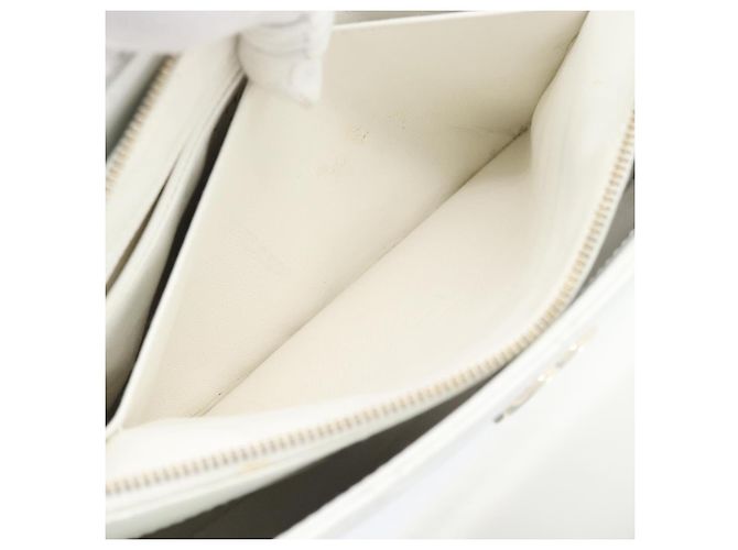 CHANEL Hand Bag Lamb Skin White Gold CC - vista 24