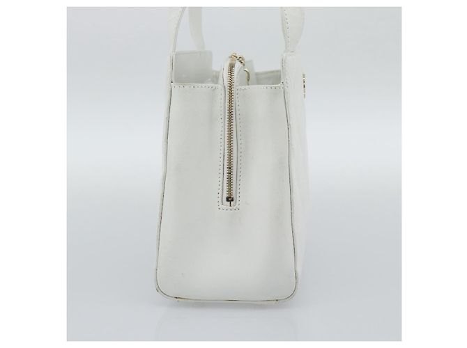 CHANEL Hand Bag Lamb Skin White Gold CC - vista 3
