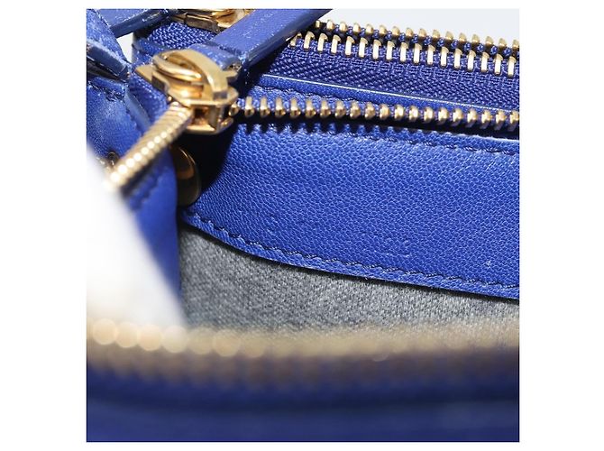Céline CELINE Trio Shoulder Bag Leather Blue Gold - vista 12