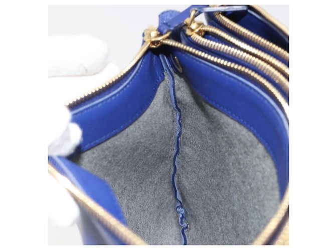 Céline CELINE Trio Shoulder Bag Leather Blue Gold - vista 18