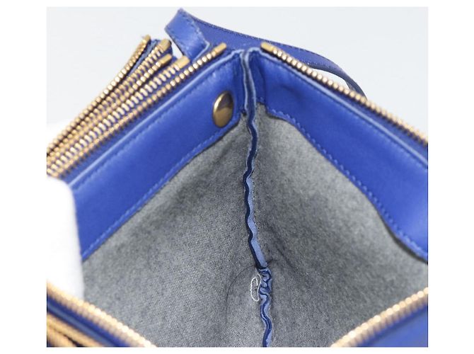 Céline CELINE Trio Shoulder Bag Leather Blue Gold - vista 19