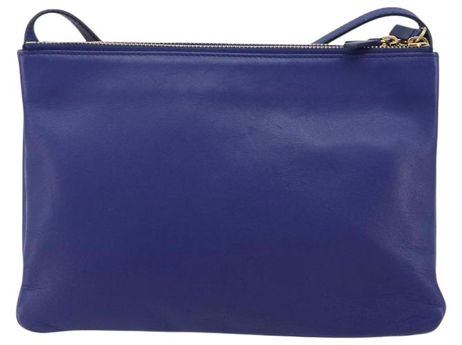 Céline CELINE Trio Shoulder Bag Leather Blue Gold - vista 2