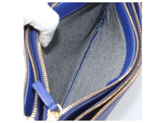 Céline CELINE Trio Shoulder Bag Leather Blue Gold - vista 20