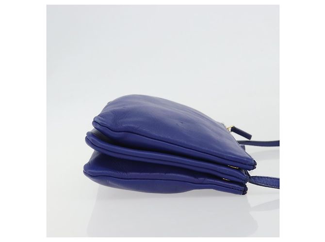 Céline CELINE Trio Shoulder Bag Leather Blue Gold - vista 3