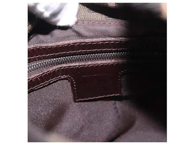 FENDI Zucca Canvas Mamma Baguette Shoulder Bag Brown Black - vista 11