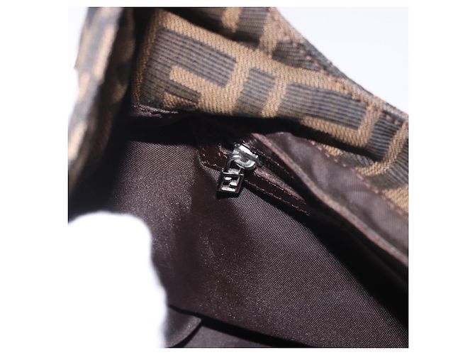 FENDI Zucca Canvas Mamma Baguette Shoulder Bag Brown Black - vista 20