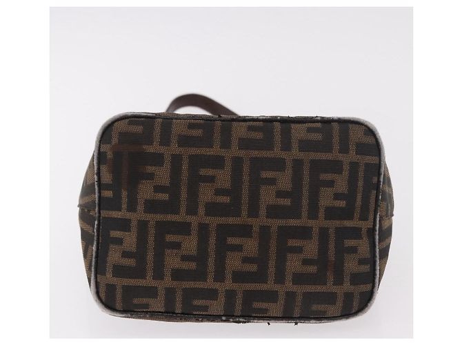 FENDI Zucca Canvas Mamma Baguette Shoulder Bag Brown Black - vista 5
