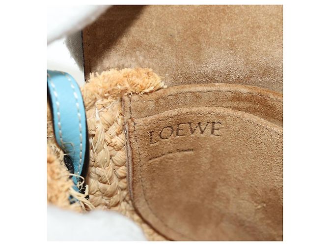 LOEWE Gate Bag Shoulder Bag Raffia Light Blue Gold - vista 20
