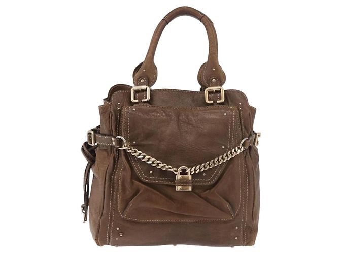Chloé Chloe Paddington Hand Bag Leather Brown Gold - vista 2