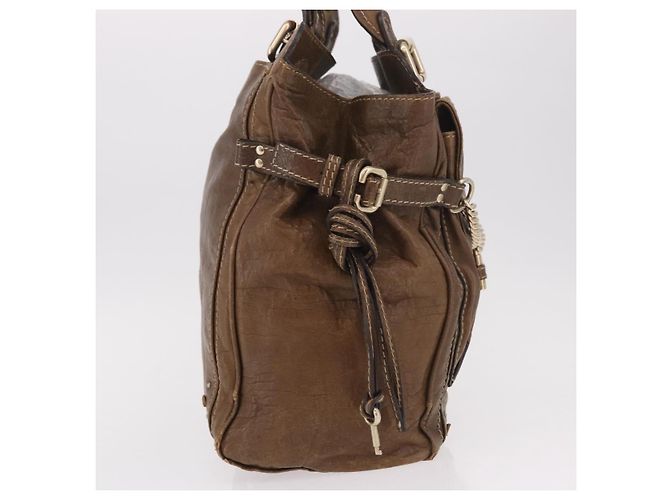 Chloé Chloe Paddington Hand Bag Leather Brown Gold - vista 5