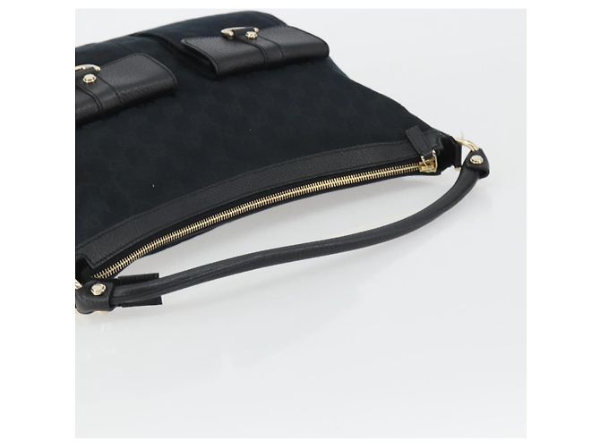 GUCCI GG Canvas Abbey Shoulder Bag Black Silver Silver 153025 - vista 7