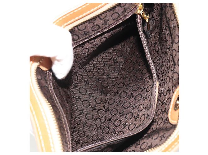 Céline CELINE C Macadam Chain Clutch Bag Suede Brown Gold - vista 11